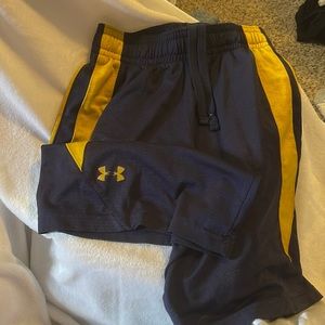 Michigan blue and gold under armor shorts men’s small